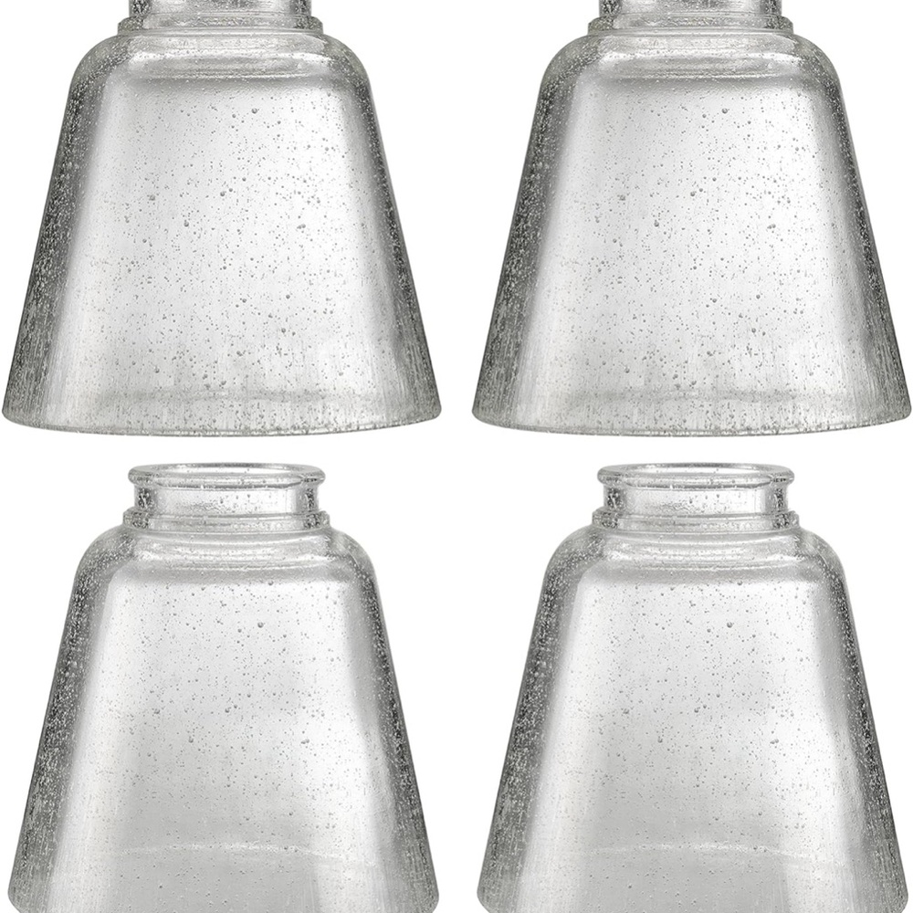 Clear Seeded Glass Pendant Shades - Set of 4